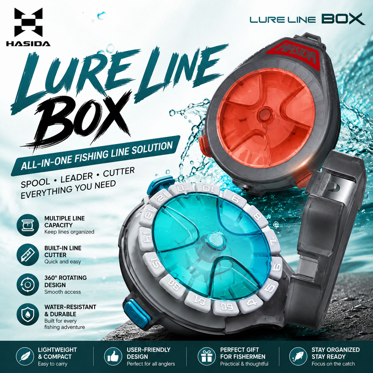 HASIDA Fishing Line Box with C - Fishing Line Dispenser recension och pris
